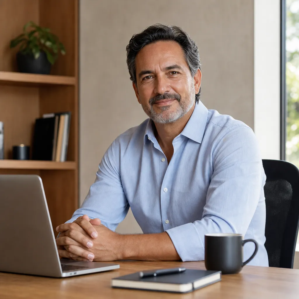 Hombre profesional con presencia digital